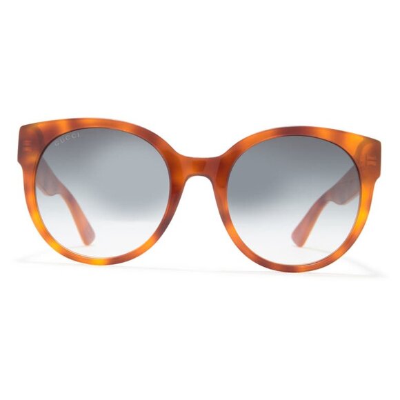 NEW Gucci Oversized Round Sunglasses Havanna Signature Logo NWT & Case